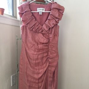 Beautiful pink ruffled neck dress